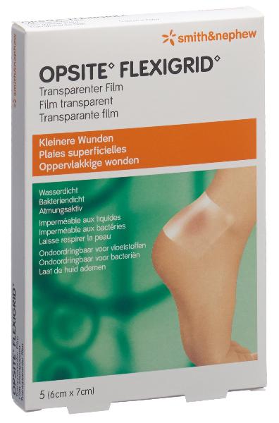 OPSITE FLEXIGRID sterile Film Dressing 6cmx7cm (6x5 pcs)