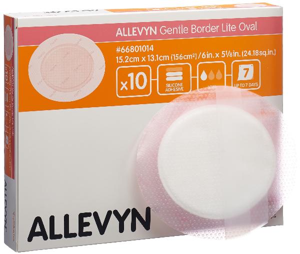 Allevyn Gentle Border Lite Oval 15.2x13.1cm (10 pcs)
