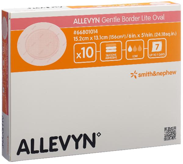 Allevyn Gentle Border Lite Oval 15.2x13.1cm (10 pcs)
