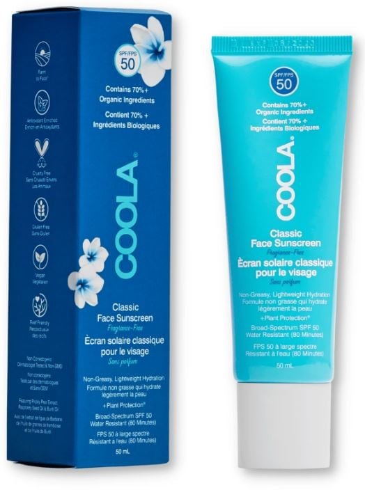 Coola Classic Face Organic Sunscreen Lotion SPF50 - unparfümiert (50ml)