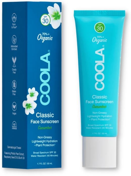 Coola Classic Face Organic Sunscreen Lotion SPF30 - Cucumber (50ml)