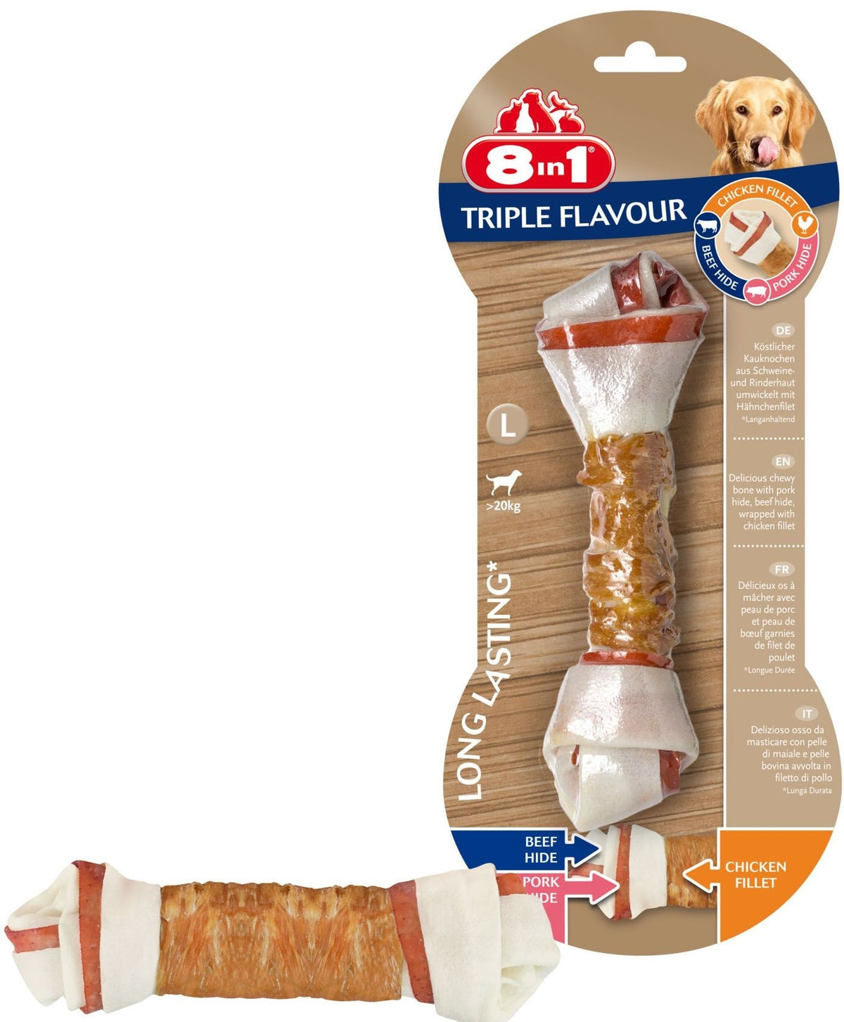 8in1 Triple Flavour, Grösse L (85g)