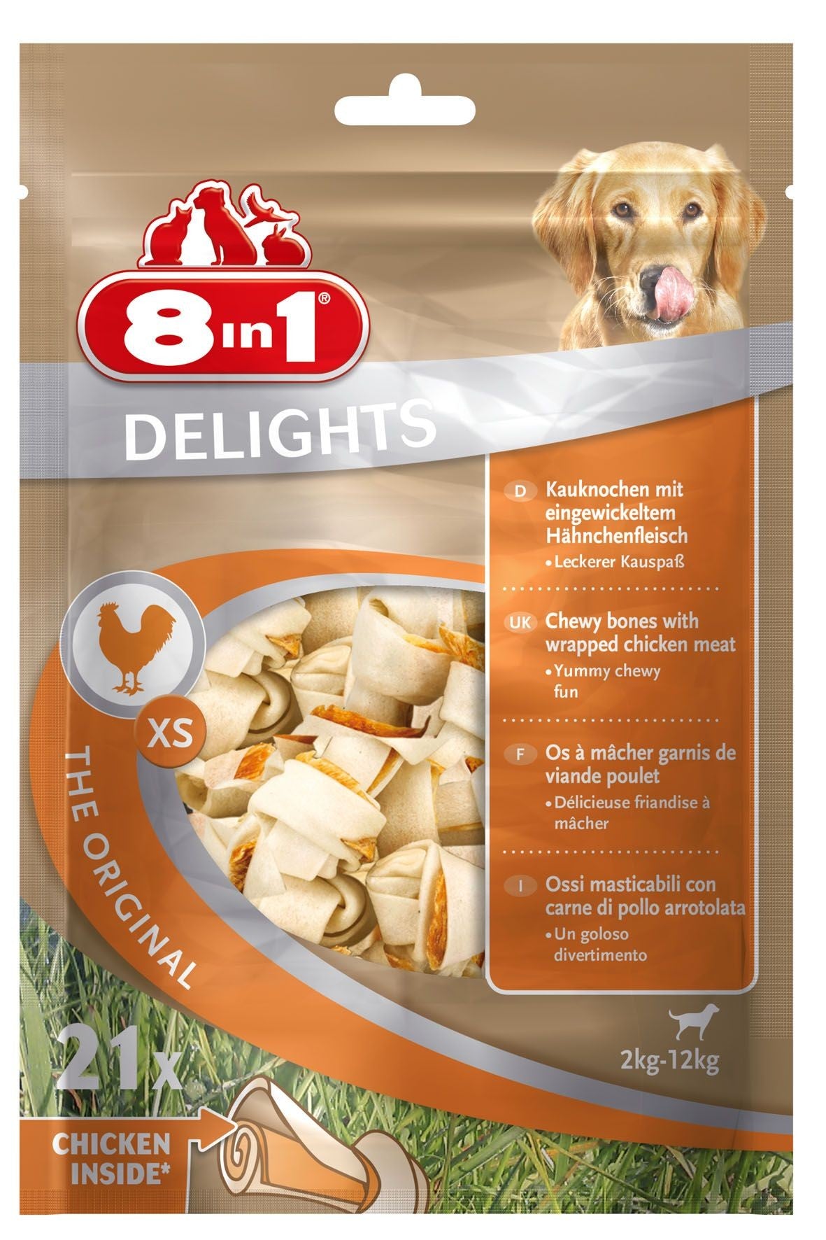 8in1 Delights Pack XS Kauknochen für Zwischendurch (21x252g)