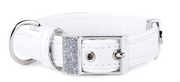 MyFamily Saint Tropez Similpelle Hundehalsband weiss, Halsumfang 35-41cm, Bandbreite 2.2cm, bis