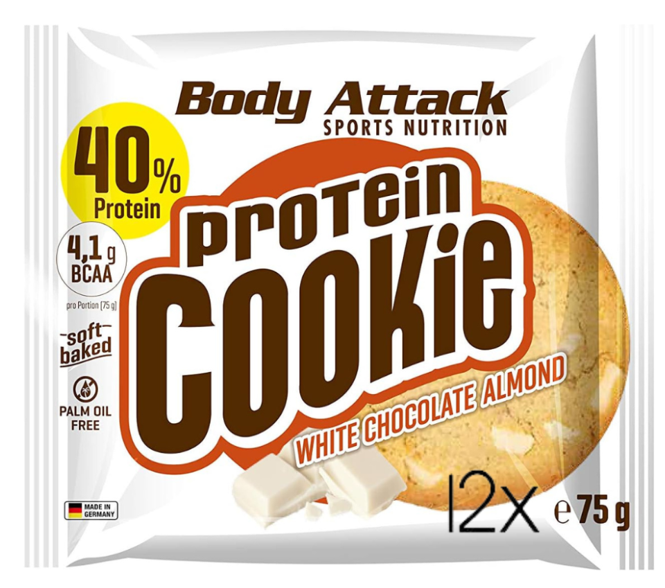 Body Attack Protein Cookie White Chocolate Almond (12x75g)