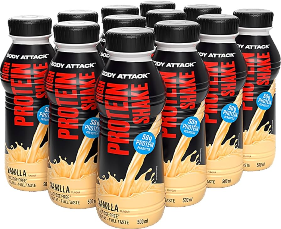 Body Attack High Protein Shake Vanilla (12x500ml)