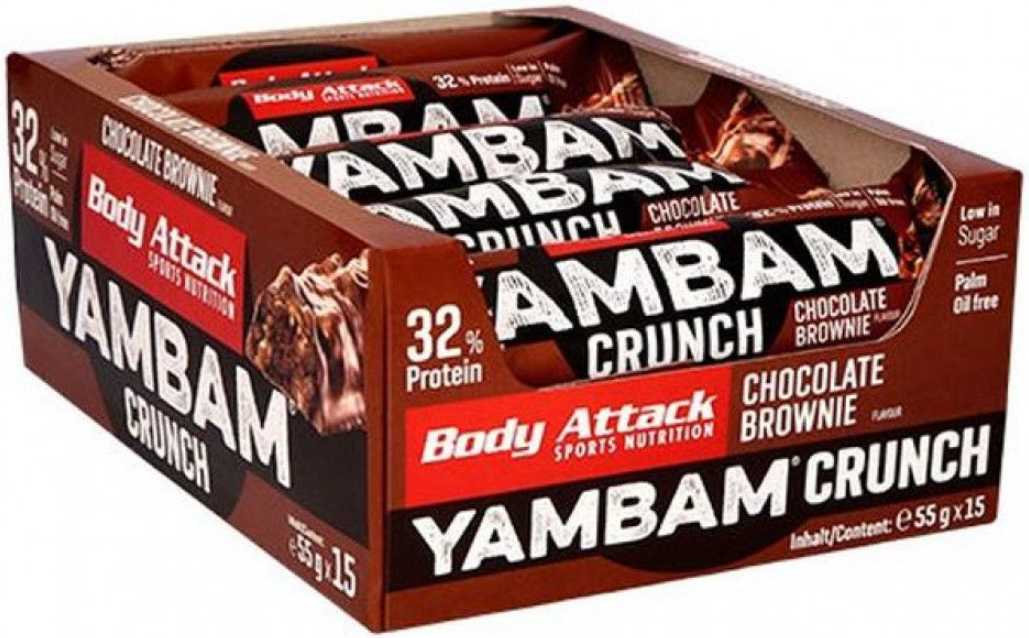 Body Attack Yambam Crunch Bar Chocolate Brownie (15x55g)