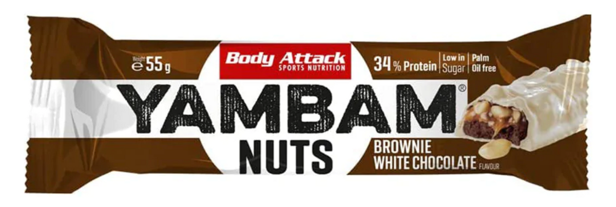 Body Attack Yambam Nuts Bar Brownie White Chocolate (55g)
