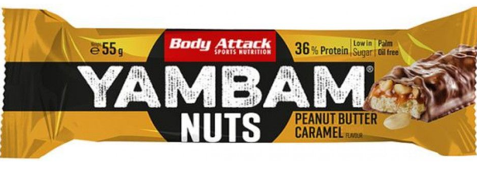 Body Attack Yambam Nuts Bar Peanut Butter Caramel (55g)