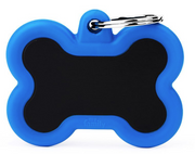 MyFamily Black Bone Alu ID-Hundetag blau, 4.1x3.3cm (1 Stk)