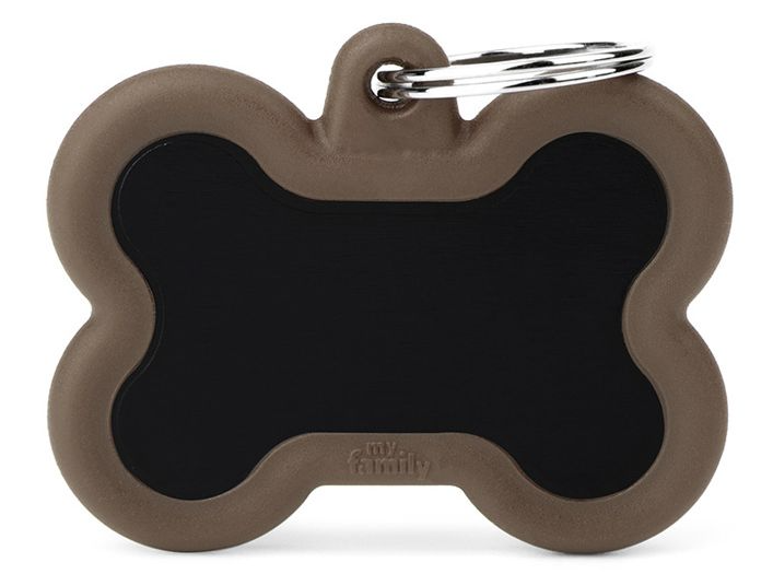 MyFamily Black Bone Alu ID-Hundetag braun, 4.1x3.3cm (1 Stk)