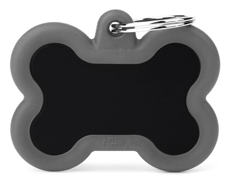 MyFamily Black Bone Alu ID-Hundetag grau, 4.9x3.6cm (1 Stk)
