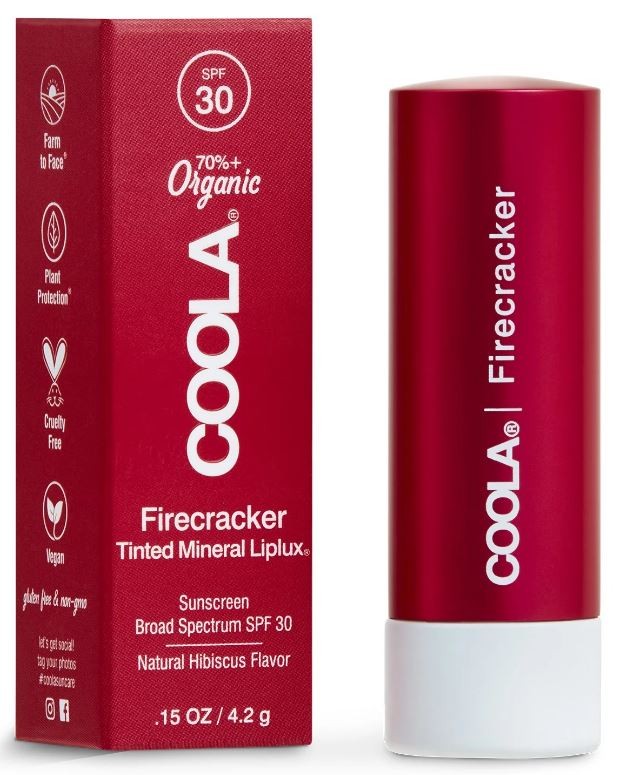 Coola Mineral Liplux Organic Tinted Lip Balm Sunscreen SPF30 Firecracker (4.2g)