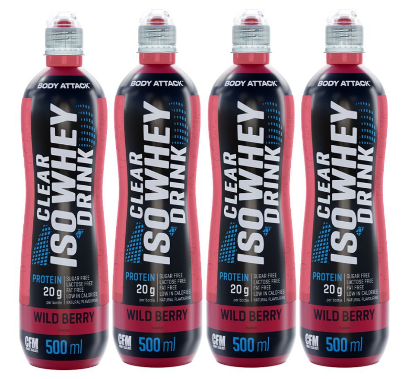 Body Attack Clear Iso Whey Drink Wildberry (12x500ml)