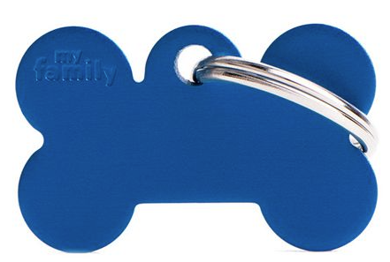 MyFamily Bone Aluminium ID-Hundetag blau, 3.8x2.5cm (1 Stk)