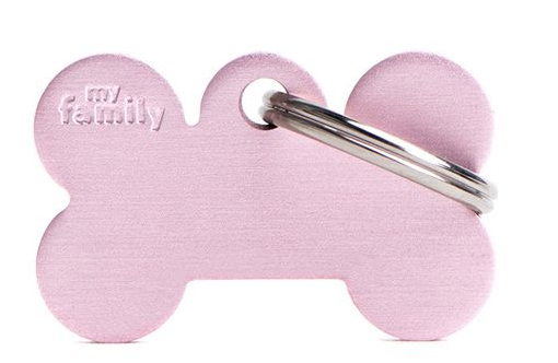 MyFamily Bone Aluminium ID-Hundetag pink, 4.8x3.1cm (1 Stk)