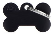 MyFamily Bone Aluminium ID-Hundetag schwarz, 3x1.9cm (1 Stk)