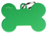 MyFamily Bone Aluminium ID-Hundetag grün, 4.8x3.1cm (1 Stk)