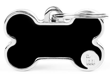 MyFamily Bone Logo ID-Hundetag schwarz, 3.8x2.4cm (1 Stk)