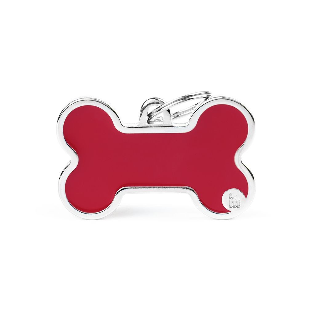 MyFamily Bone Logo ID-Hundetag rot, 4.8x3.1cm (1 Stk)
