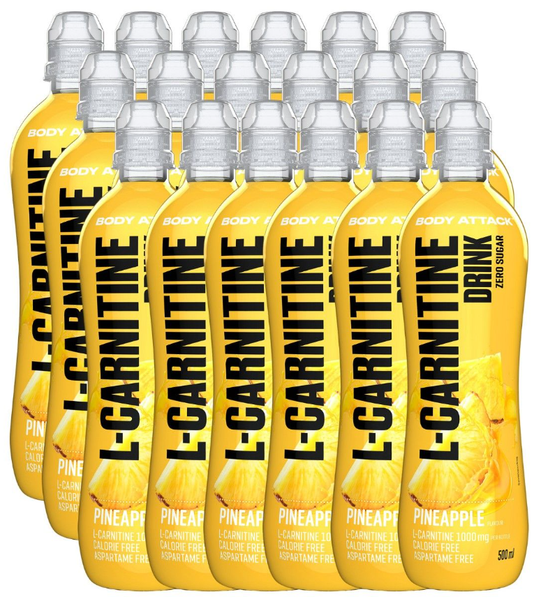 Body Attack L-Carnitine Drink Pineapple (18x500ml)