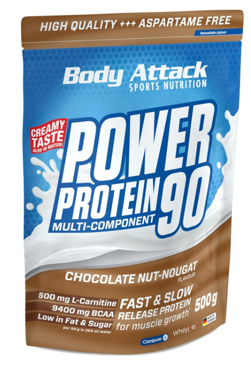 Body Attack Power Protein 90 Chocolate Nut-Nougat (500g)