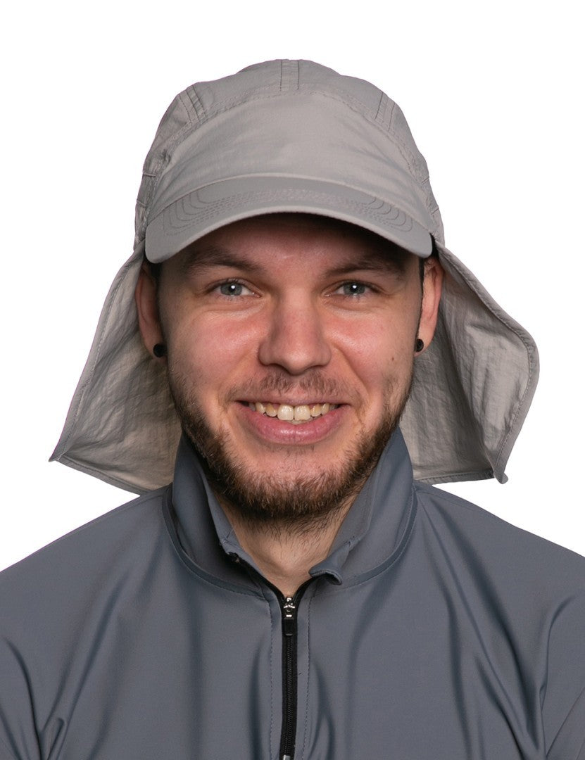 iq-uv UV Schutz Kappe mit Nackenschutz recycelt grau (1 Stk)