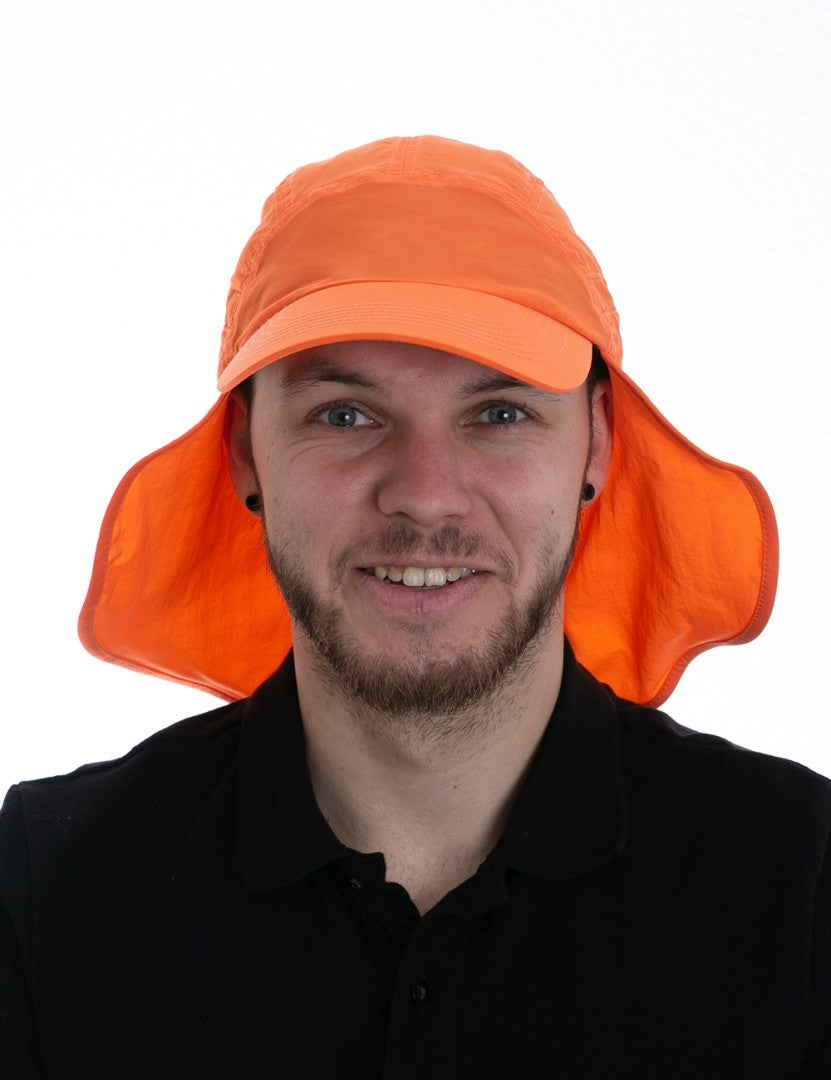 iq-uv UV Schutz Kappe mit Nackenschutz recycelt orange (1 Stk)