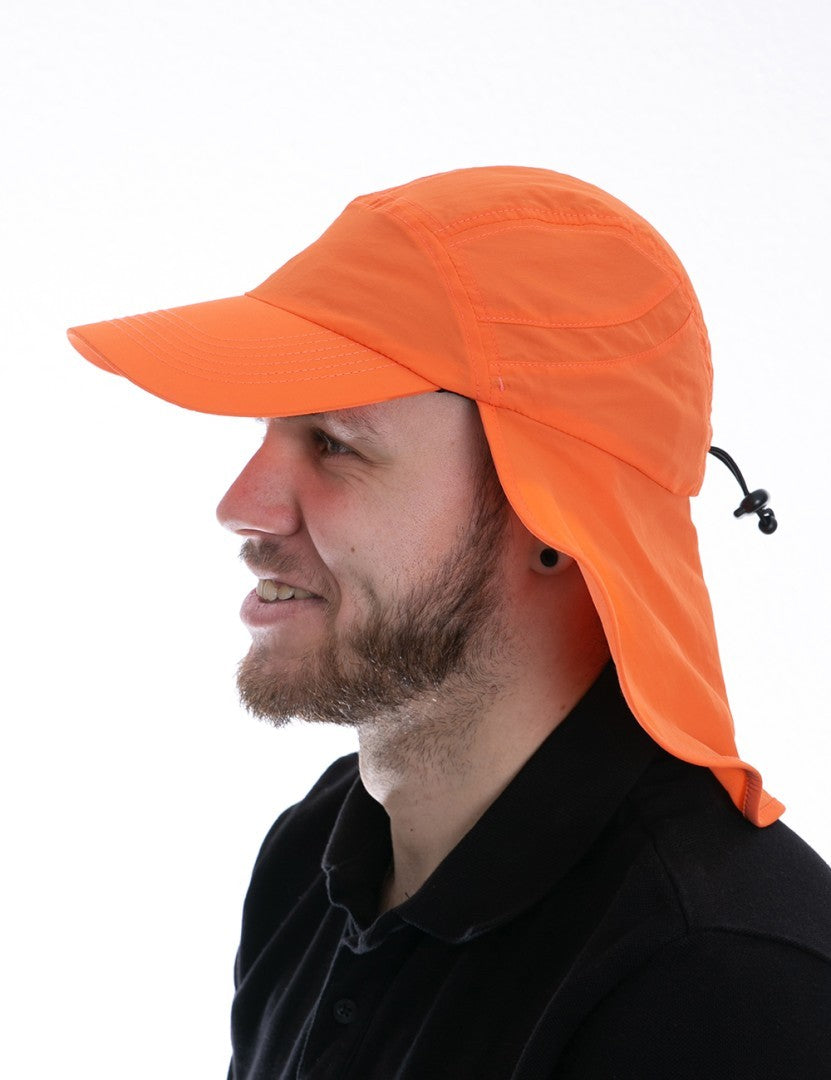 iq-uv UV Schutz Kappe mit Nackenschutz recycelt orange (1 Stk)