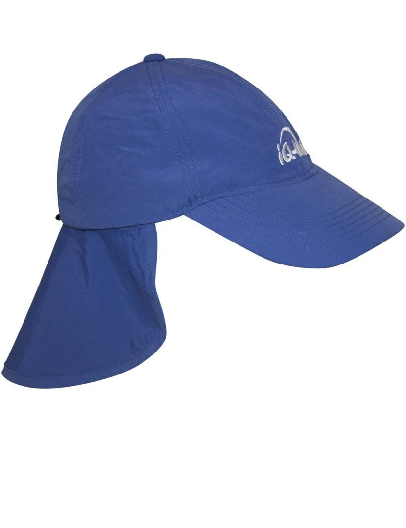 iq-uv UV Schutz Logo Kappe mit Nackenschutz recycelt navy (1 Stk)