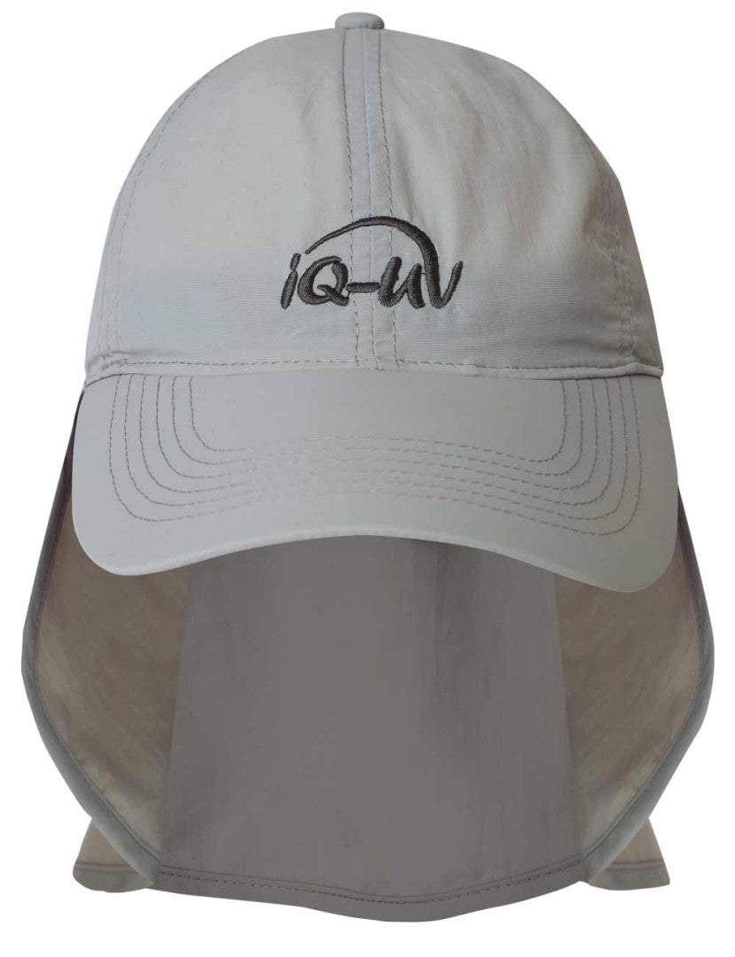 iq-uv UV Schutz Logo Kappe mit Nackenschutz recycelt grau (1 Stk)