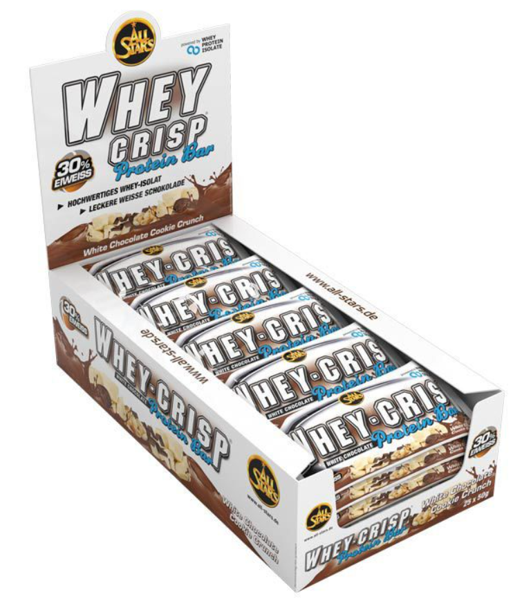 All Stars Whey-Crisp Protein Bar White Chocolate (25x50g)