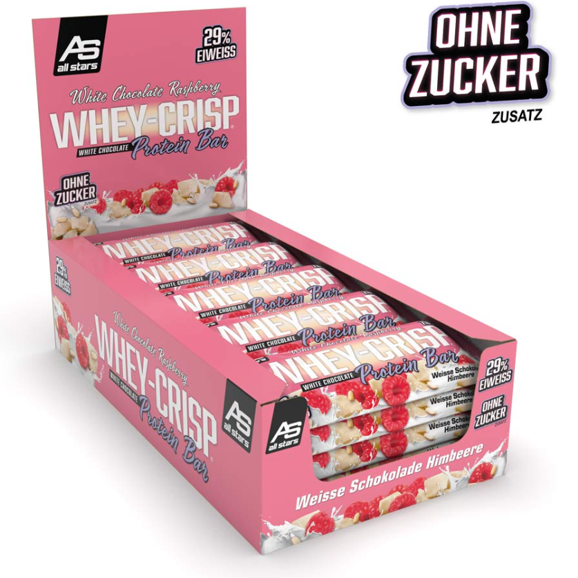 All Stars Whey-Crisp Protein Bar White Chocolate Raspberry Crunch (25x50g)