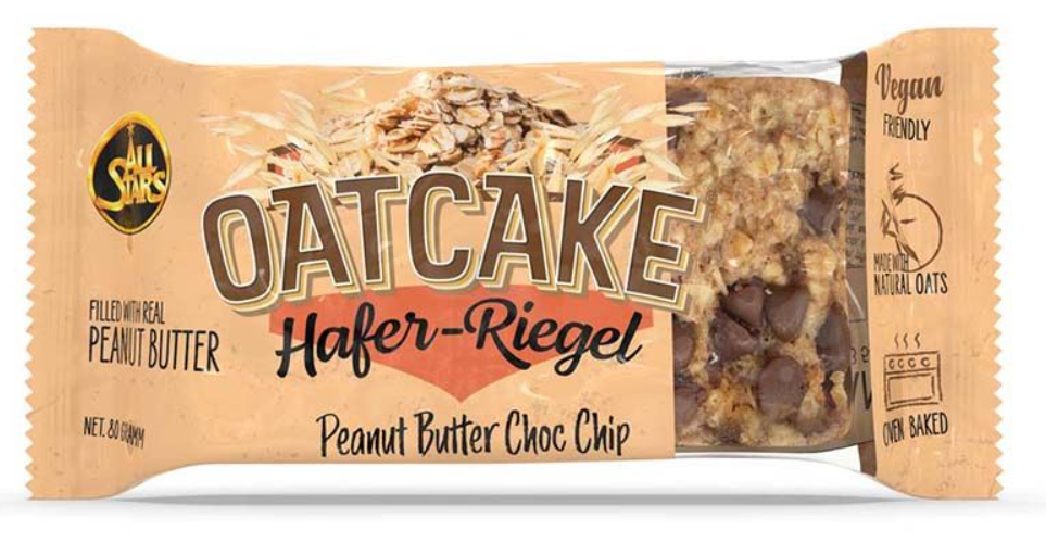 All Stars Oatcake Hafer-Riegel Peanut Butter Choc Chip (80g)