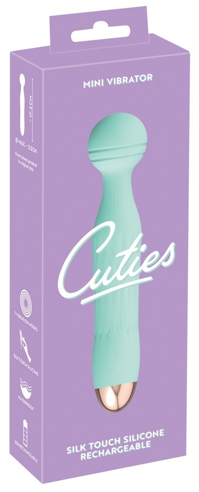 Cuties grüner Minivibrator mit aufregender Rillenstruktur am flexiblen Köpfchen (1 Stk)