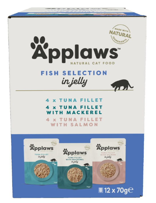 Applaws Multipack Fish Selection, Nassfutter für Katzen (12x70g)