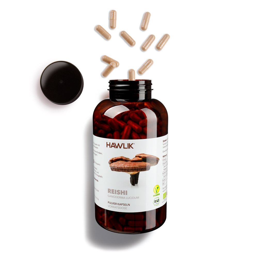 HAWLIK Reishi Pulverkapseln Vorratsdose (500 Stk)