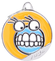 rogz Orange Grinz Hunde-ID-Tag, Durchmesser 3cm (1 Stk)