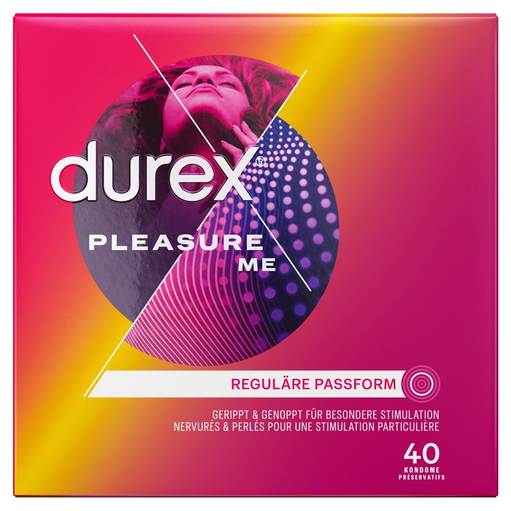 Durex Pleasure Me Kondome, reguläre Passform (40 Stk)