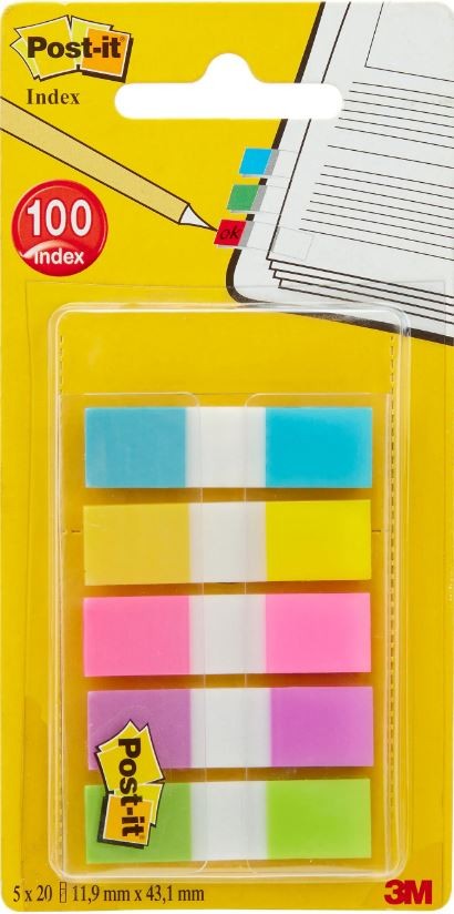 POST-IT Index schmal 11.9x43.2mm, 5-farbig, 5x20 Blatt (1 Stk)
