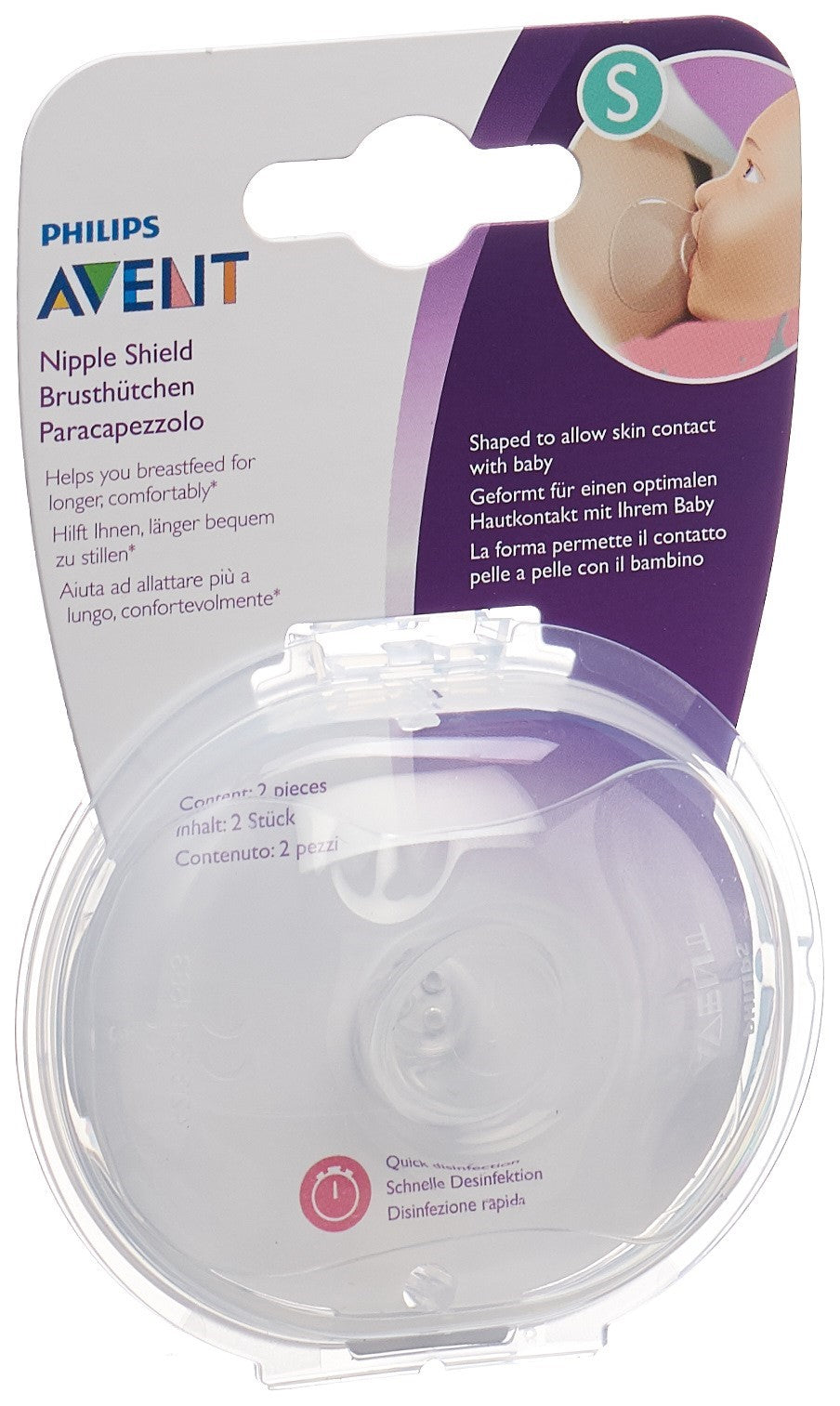 Philips Avent Brusthütchen Small mit Sterilisationsbox (1 Set)