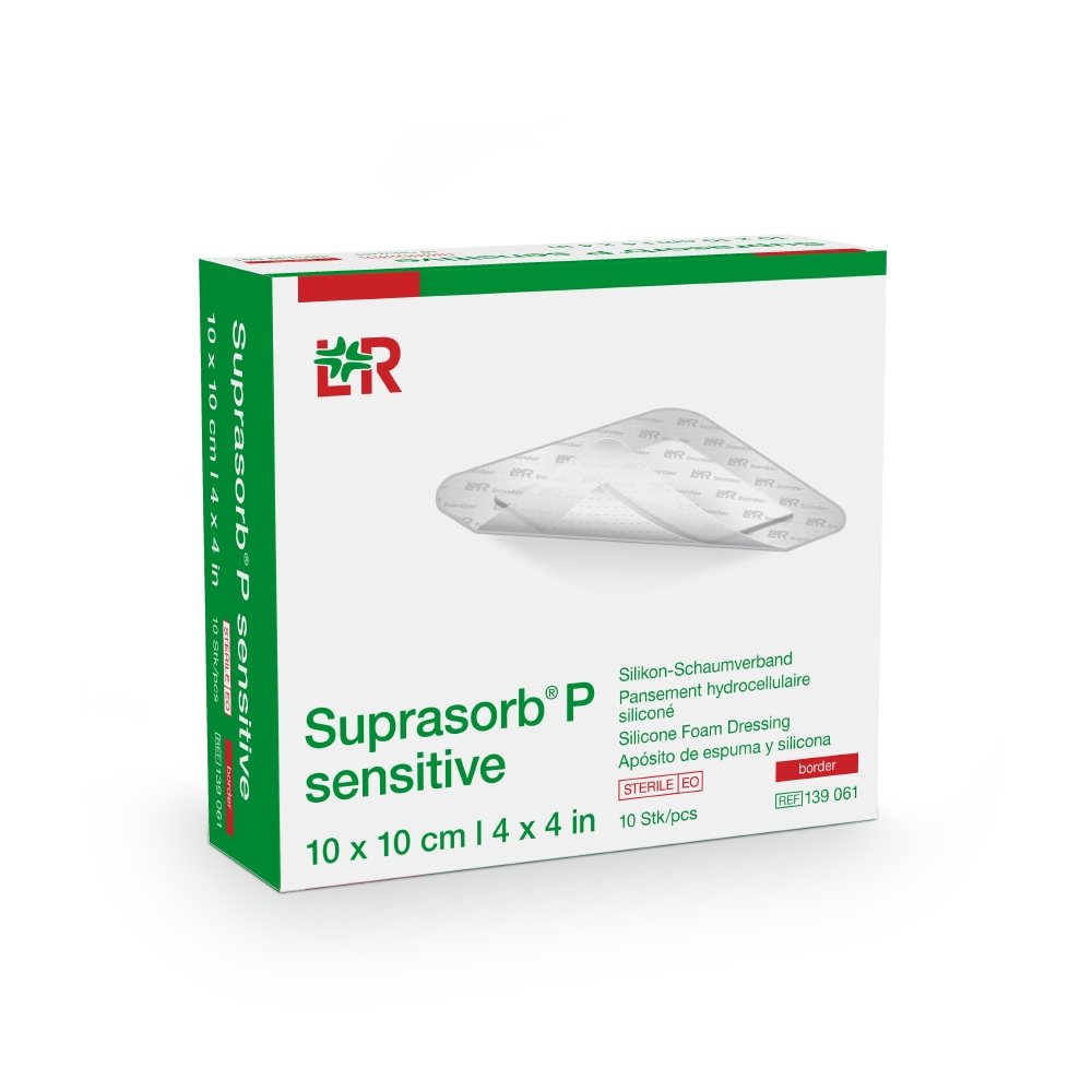 Suprasorb P sensitive border 10 x 10cm (10 Stk)