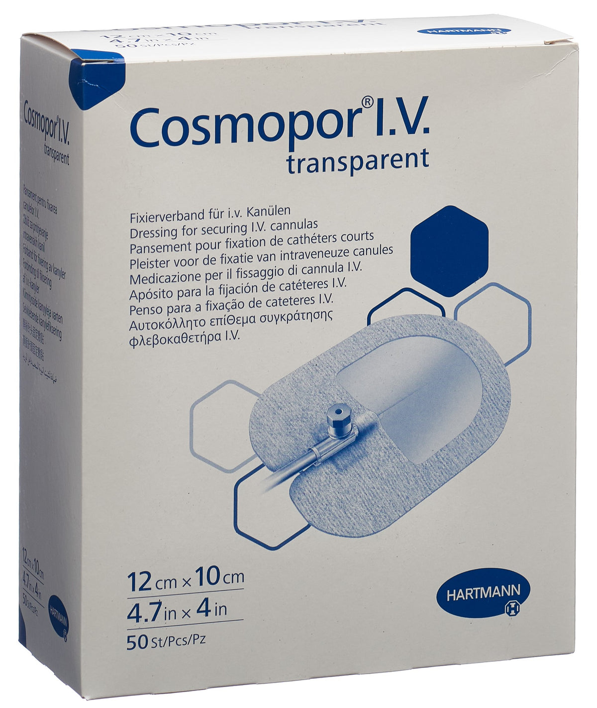 Cosmopor I.V. Fixierverband transparent 10cm x 12cm (50 Stk)