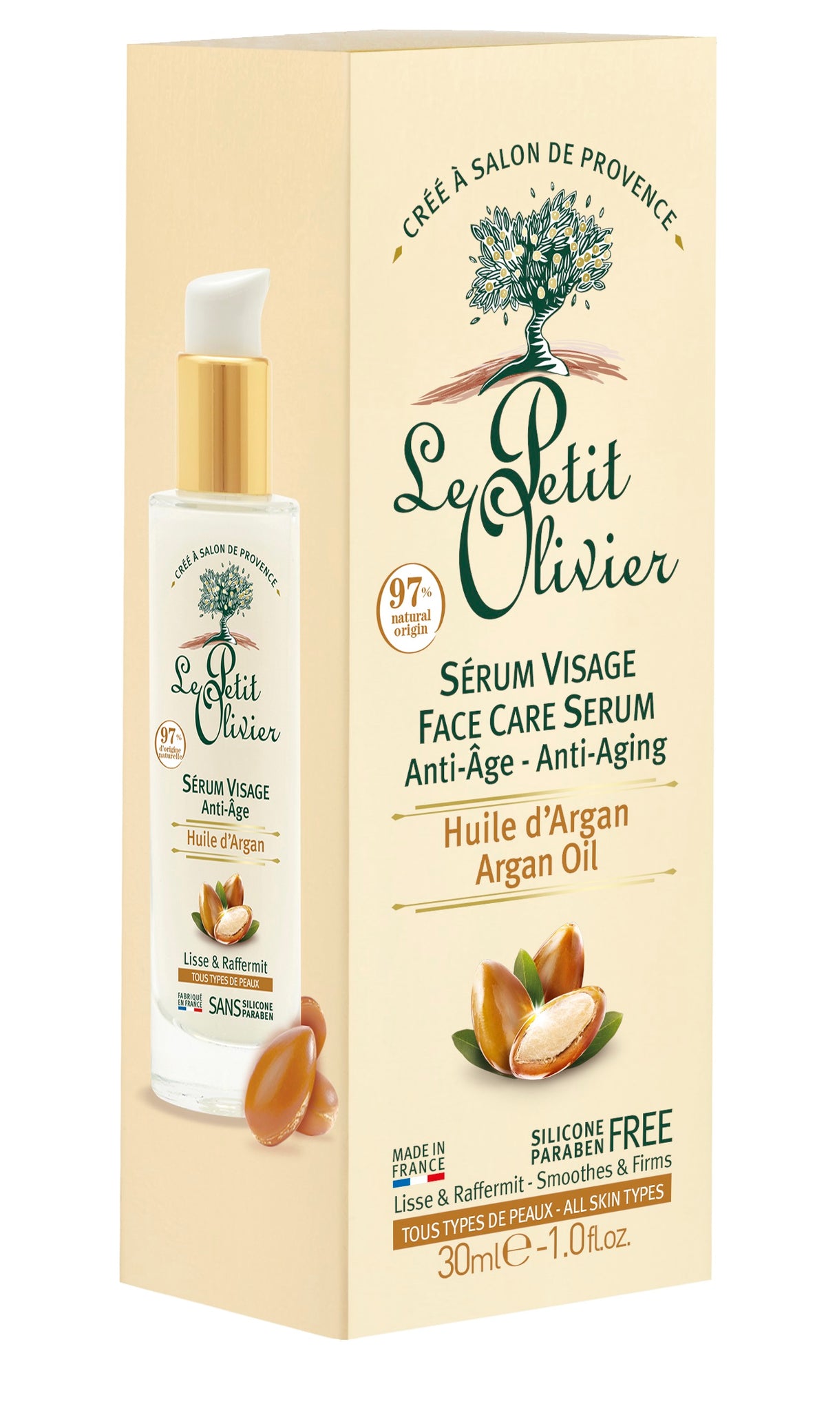 Le Petit Olivier Sérum Anti-Âge Global Visage et Yeux Huile d'Argan (30ml)