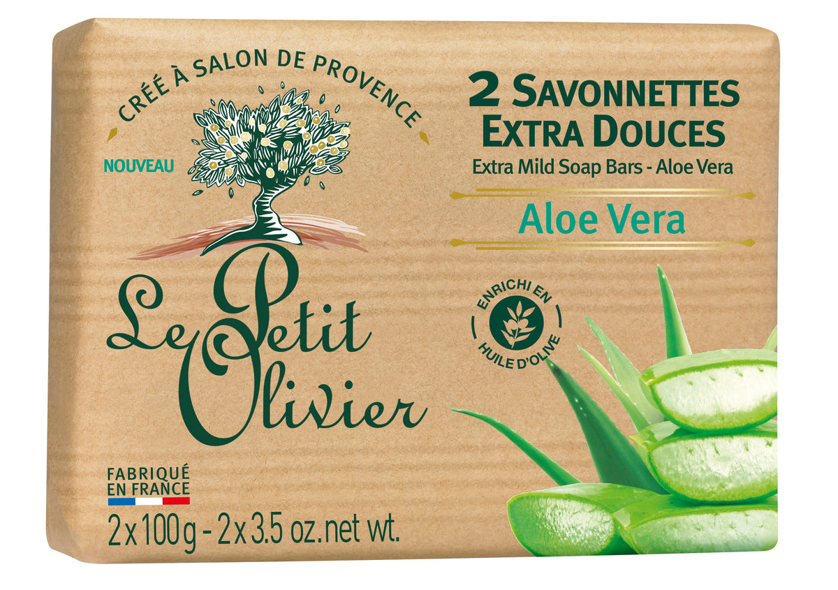Le Petit Olivier Extra Mild Soap Bars Aloe Vera (2x100g)
