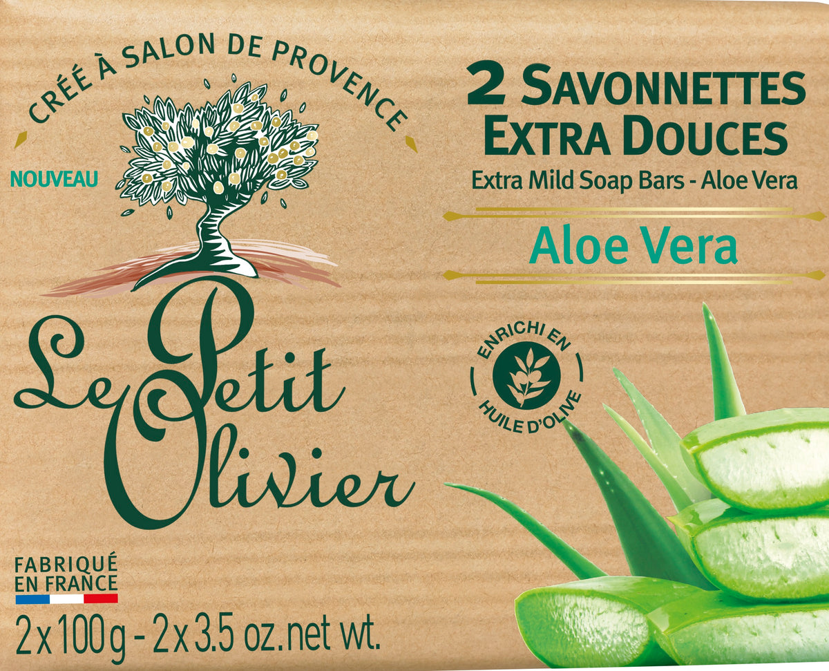 Le Petit Olivier Saponette Extra Delicate Aloe Vera (2x100g)