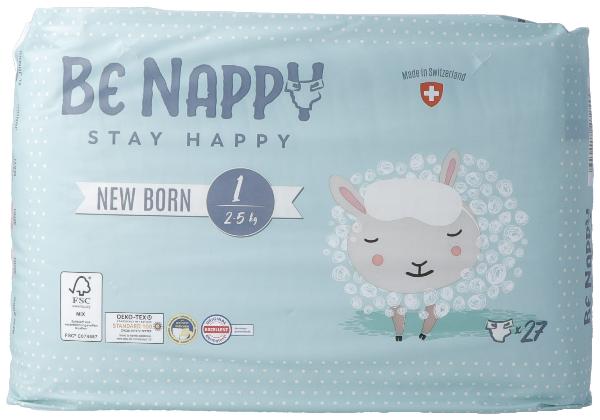 BE NAPPY Nappies Size 1 New Born 2-5kg (27 pcs)