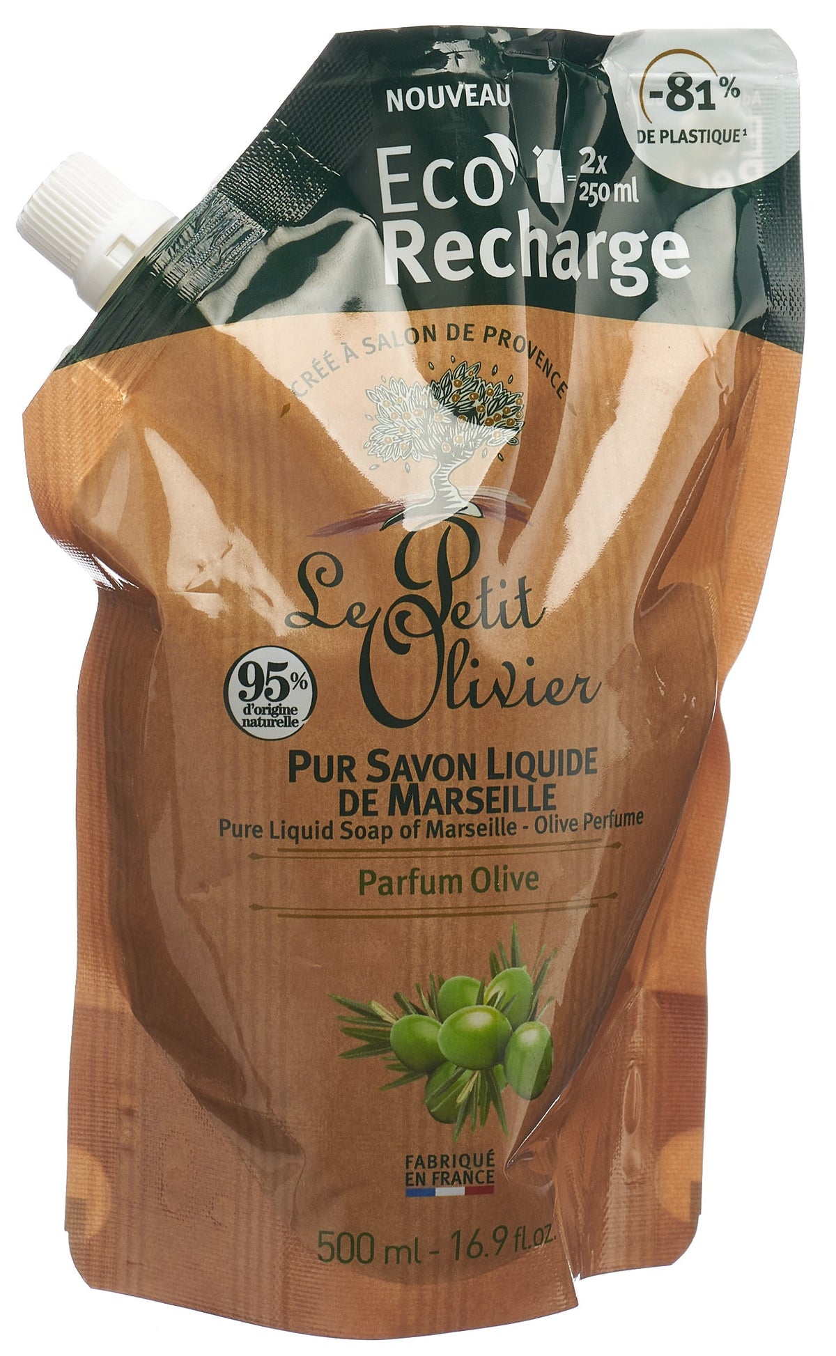 Le Petit Olivier Ricarica Sapone Liquido di Marsiglia Oliva (500ml)