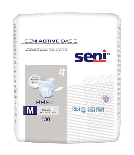 Seni Active Basic Incontinence Pants, Size M (30 pcs)