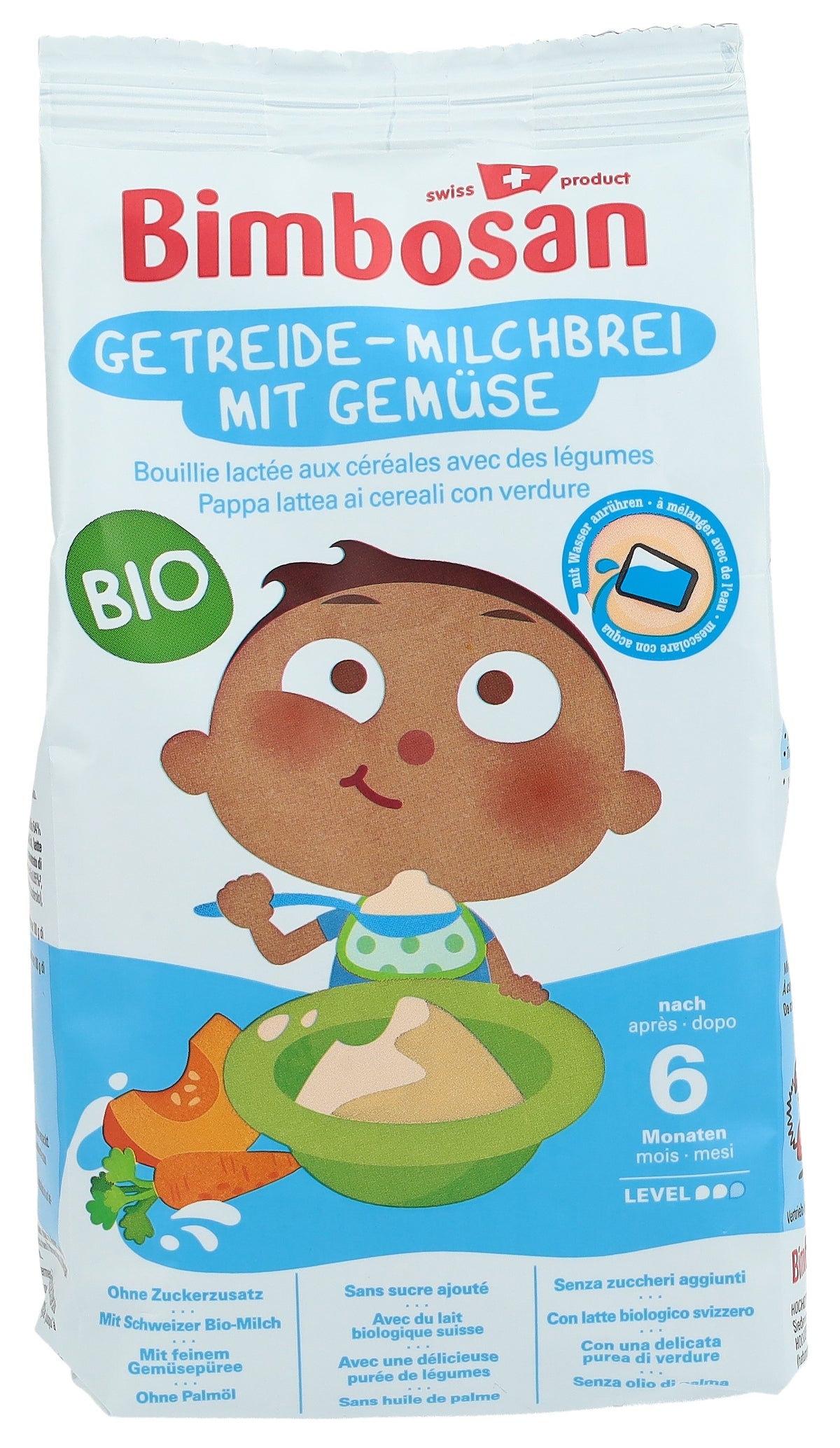 Bimbosan Bio-Getreide-Milchbrei mit Gemüse (300g)